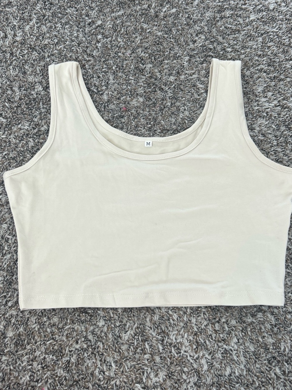 cream cropped tank